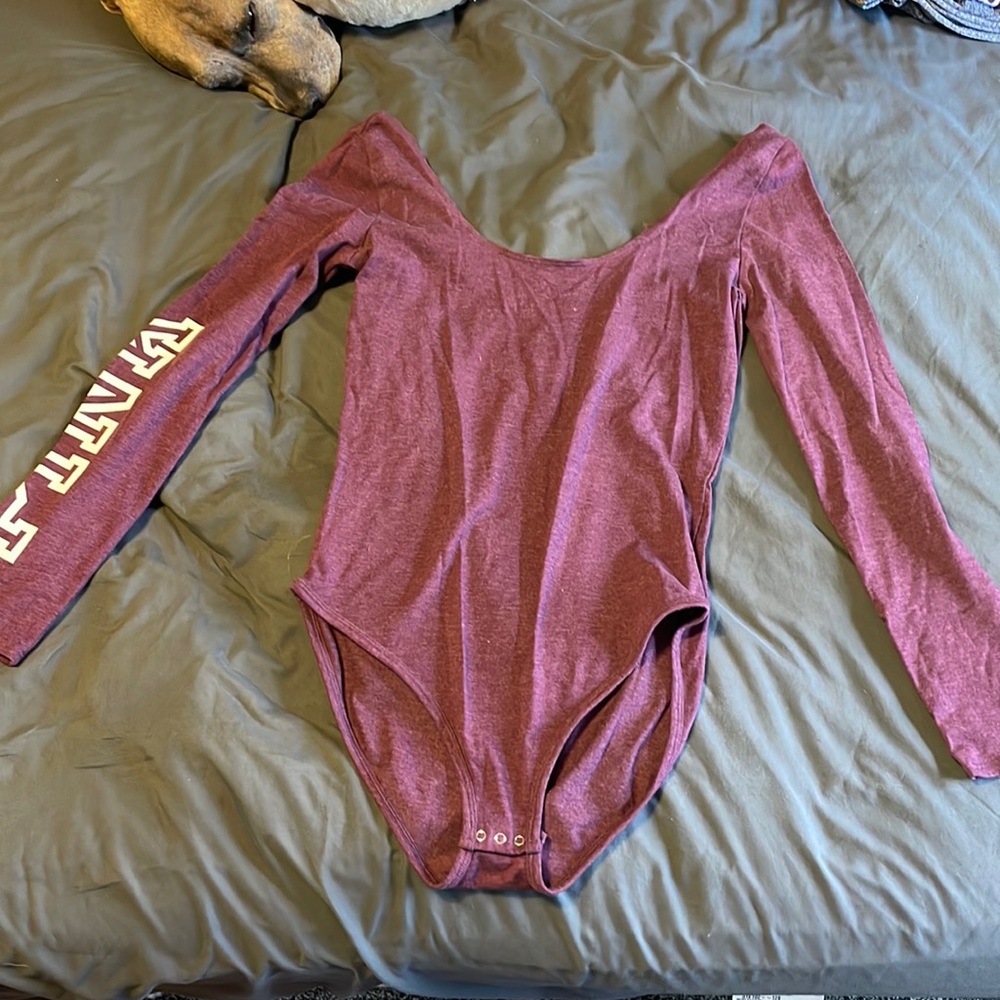 Size small maroon body suit from pink